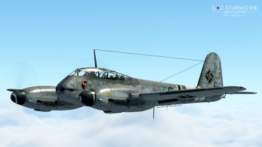 IL-2 Great Battles: JDD N° 321 Le Me 410 se dévoile en vue externe.